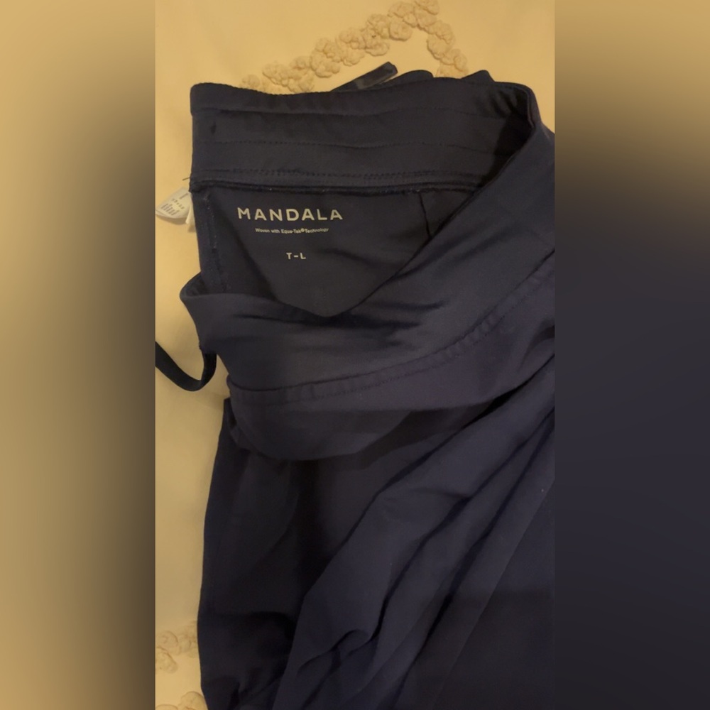 Large tall navy mandala scrub pant